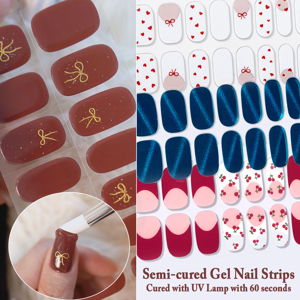 Uv Lamp Nail Resin - Semi-cured gel nagelstrips 16 tips -
