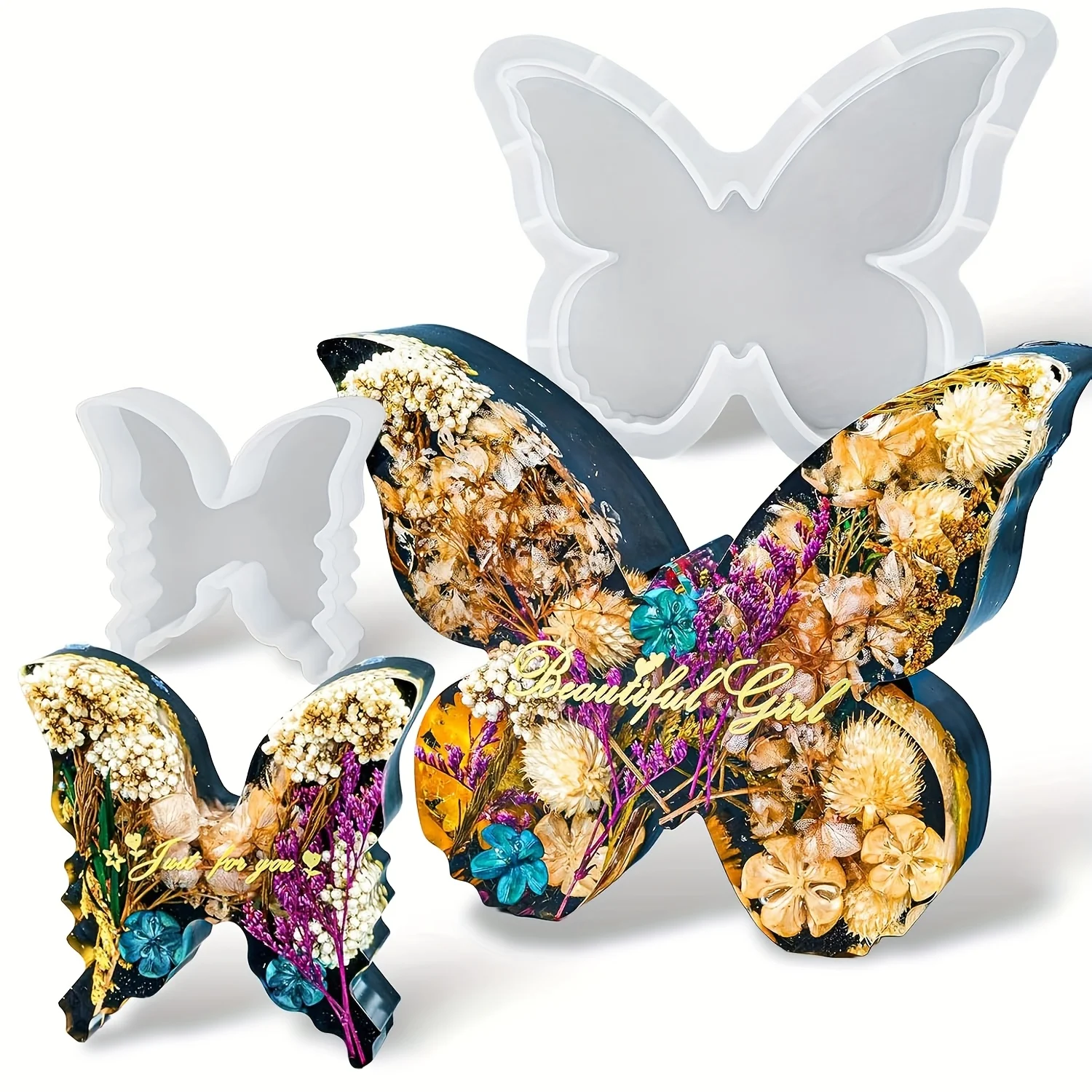 Resin Art Guide - Twee maten vlinderharssets, met vlinderpatronen, geschikt