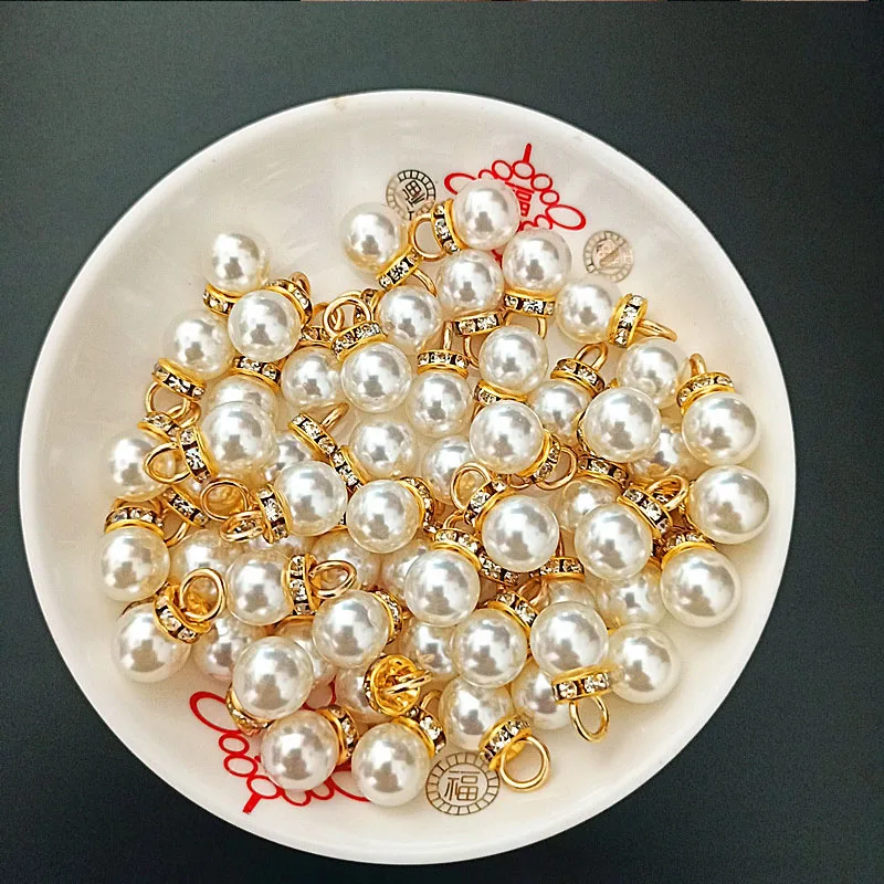 Resin Art For Wedding Gift - 30 stuks ronde parel diamanten hanger