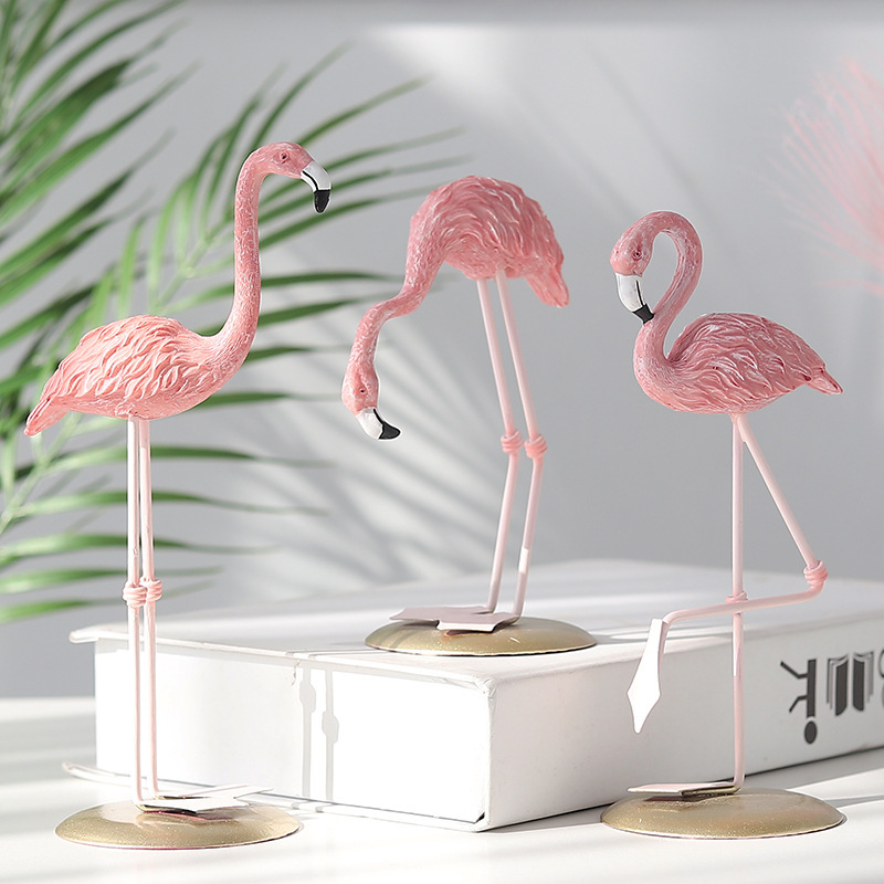 Resin Art For Wedding Gift - 3 stuks roze flamingo beeldjes tropische