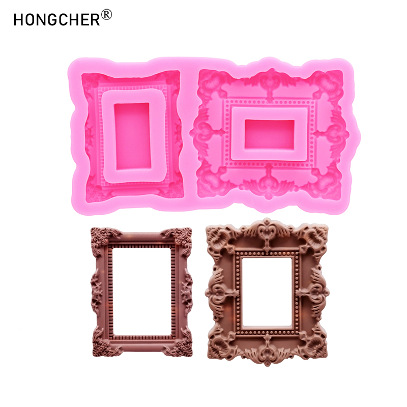 Resin Art Guide - Europese geëmbosseerde kleine fotolijst sculptuur chocoladetaart