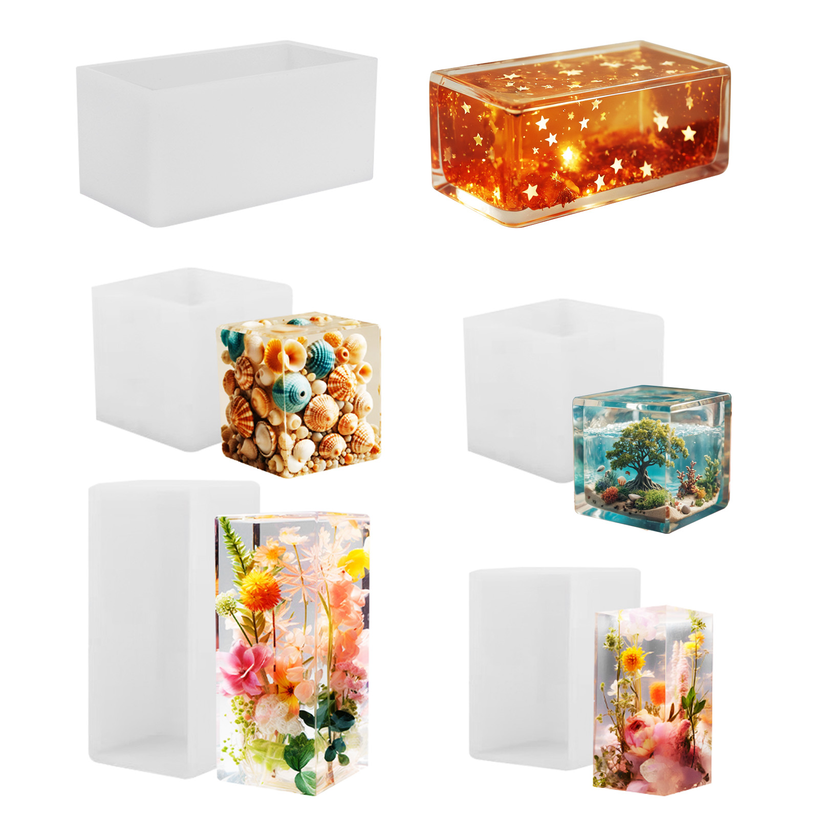 Resin Art Liquid - Epoxy gietvorm siliconen mal DIY kubusvormige
