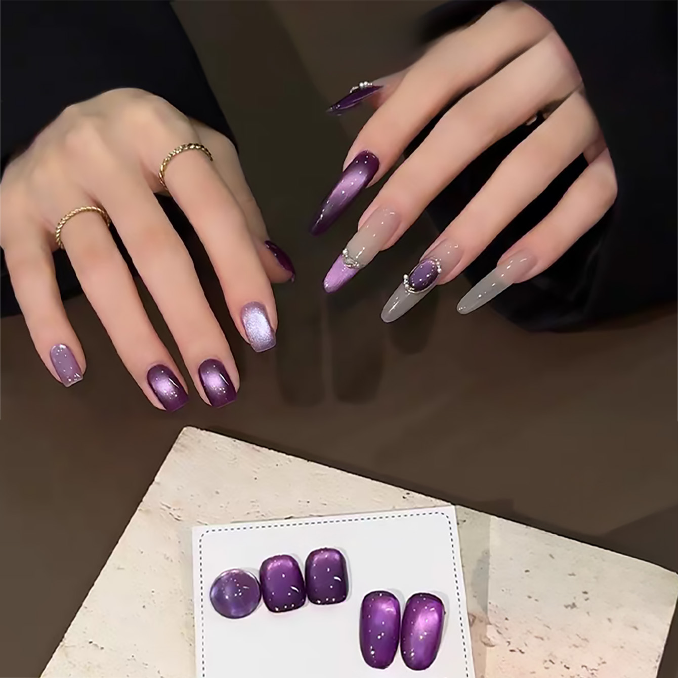Resin Art Purple - 1 stuk ZH Betoverende Paarse Kattenoog