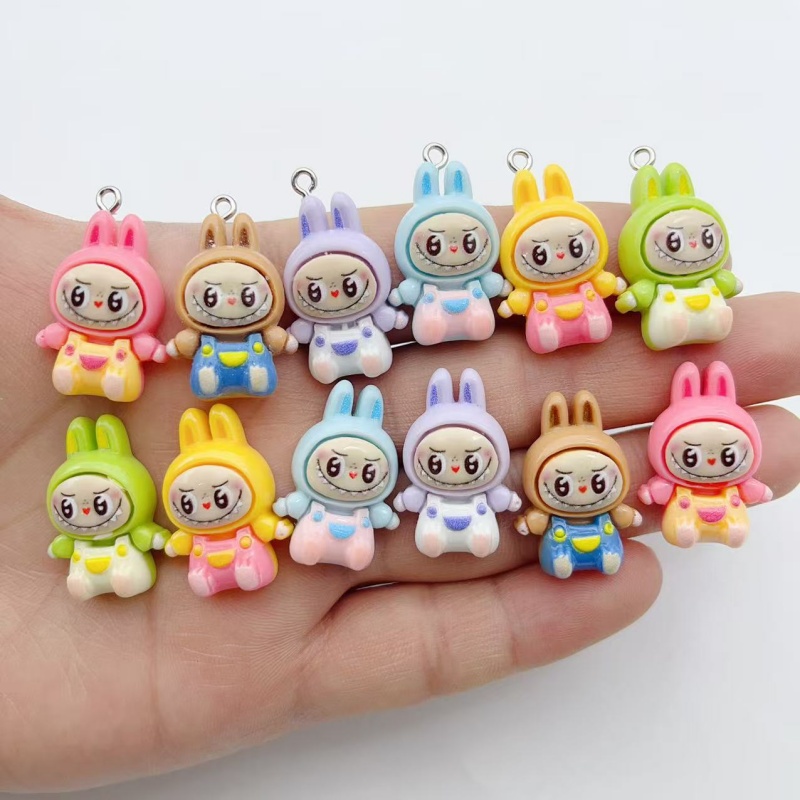 Resin Art Hanging - 10 stuks Kawaii Konijn Aardbei Huis