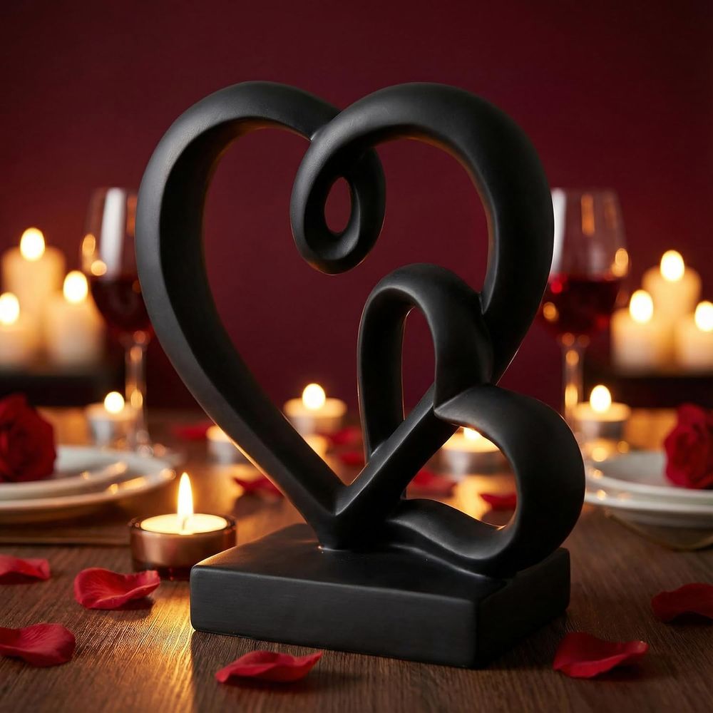 Resin Art For Wedding Gift - Huwelijksjubileumgeschenken - Twee harten decoratief harsbeeldje,