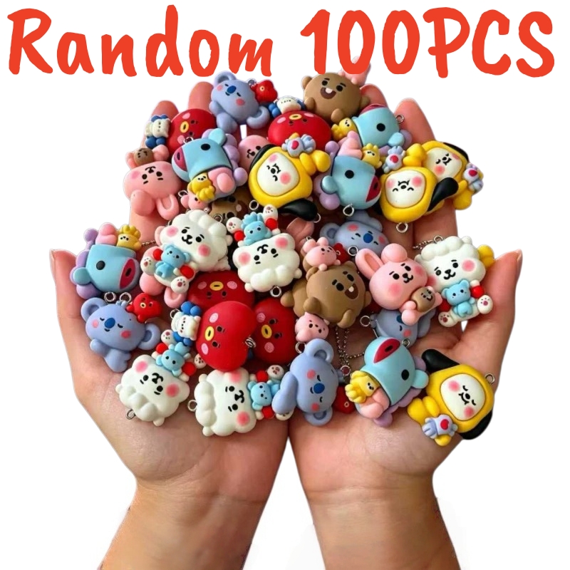 Resin Art Jewellery - 100 stuks BT21 harscharms DIY knutselmaterialen