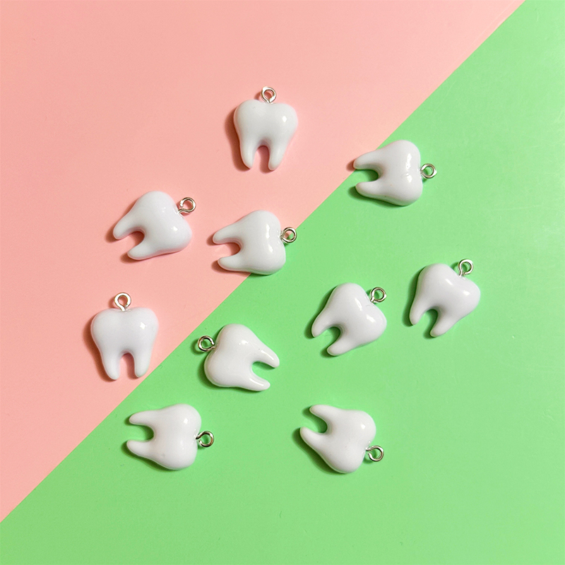 10 stuks schattige witte tande - Resin Art Notes recensie en prijs