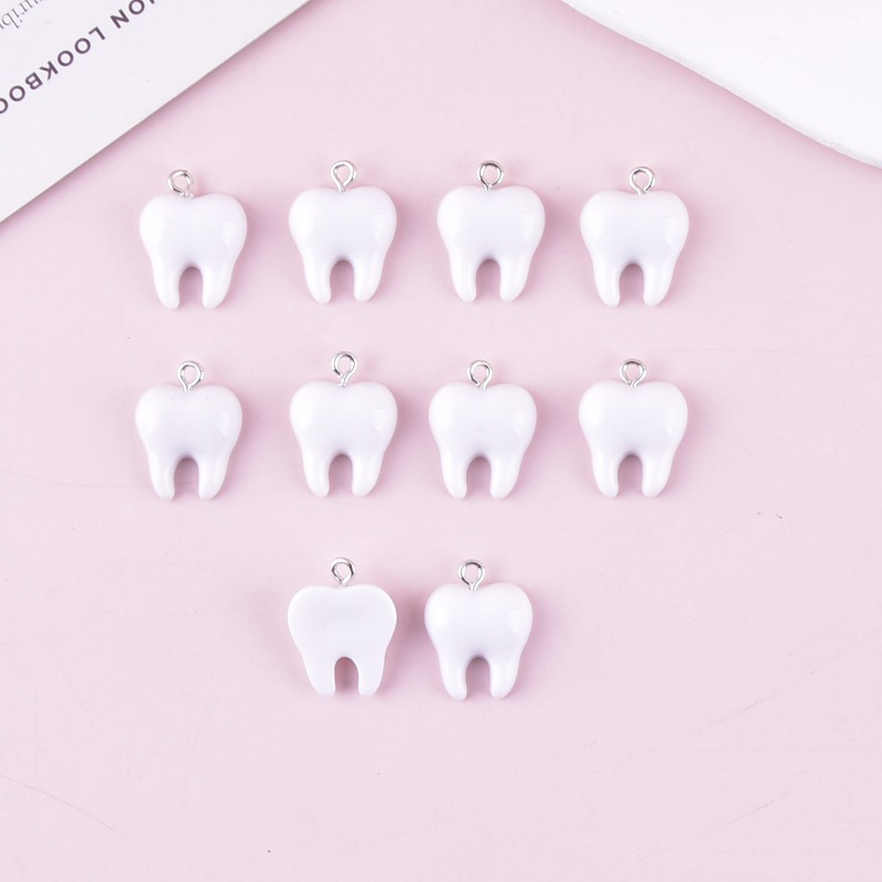 10 stuks schattige witte tande - Resin Art Notes recensie en prijs