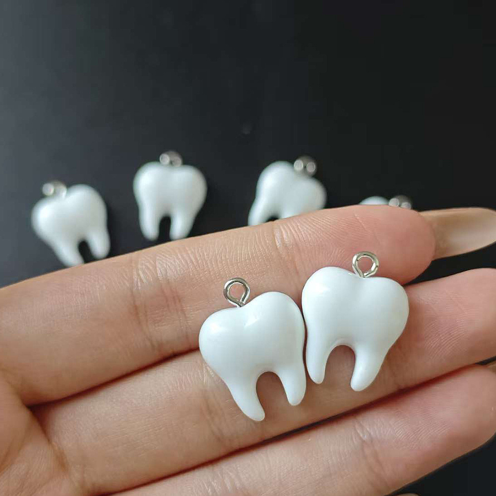 10 stuks schattige witte tande - Resin Art Notes recensie en prijs