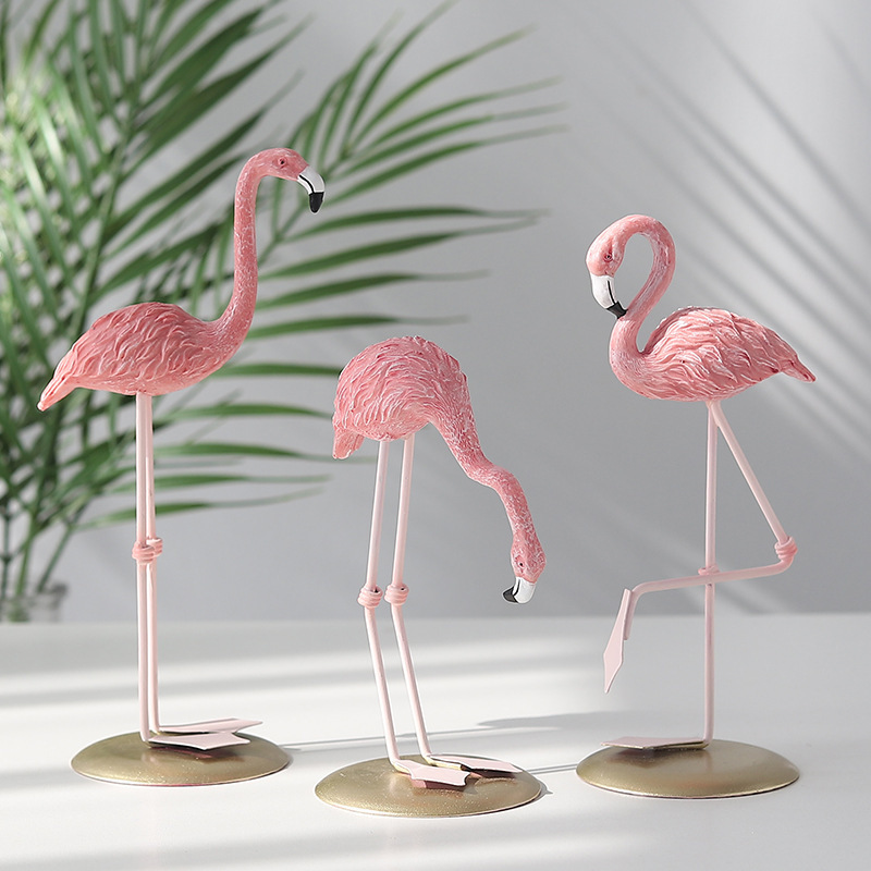 3 stuks roze flamingo beeldjes - Resin Art For Wedding Gift recensie en prijs