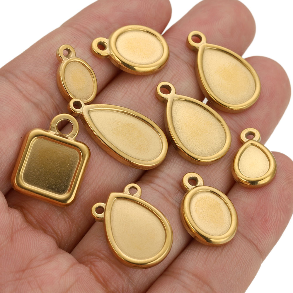 5 stuks roestvrijstalen vierka - Resin Art Jewellery recensie en prijs