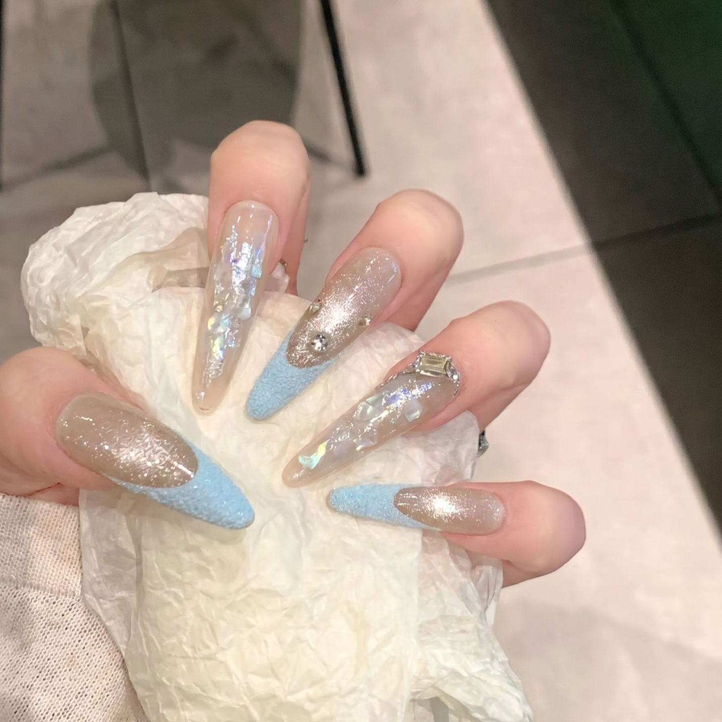 Druk op nagels 10 STKS Paars F - Resin Art Glitter recensie en prijs
