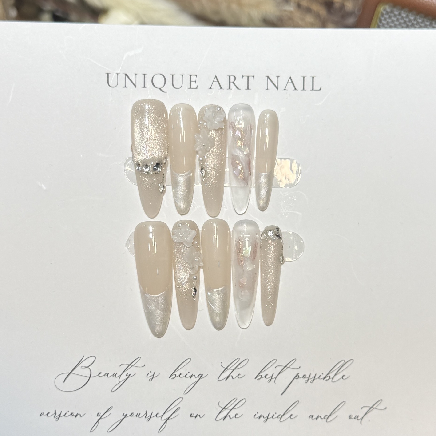 Druk op nagels 10 STKS Paars F - Resin Art Glitter recensie en prijs