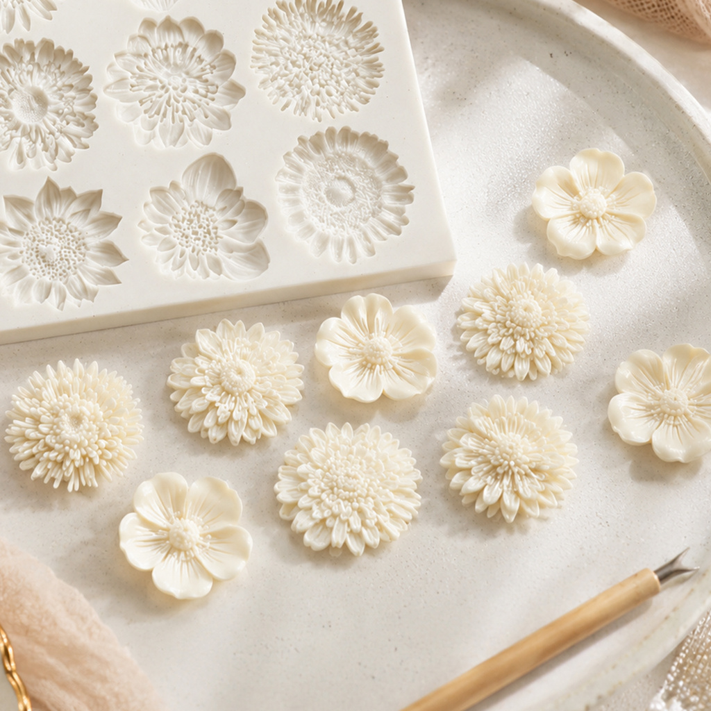 Bloemen siliconen malset voor  - Resin Art Jewellery recensie en prijs