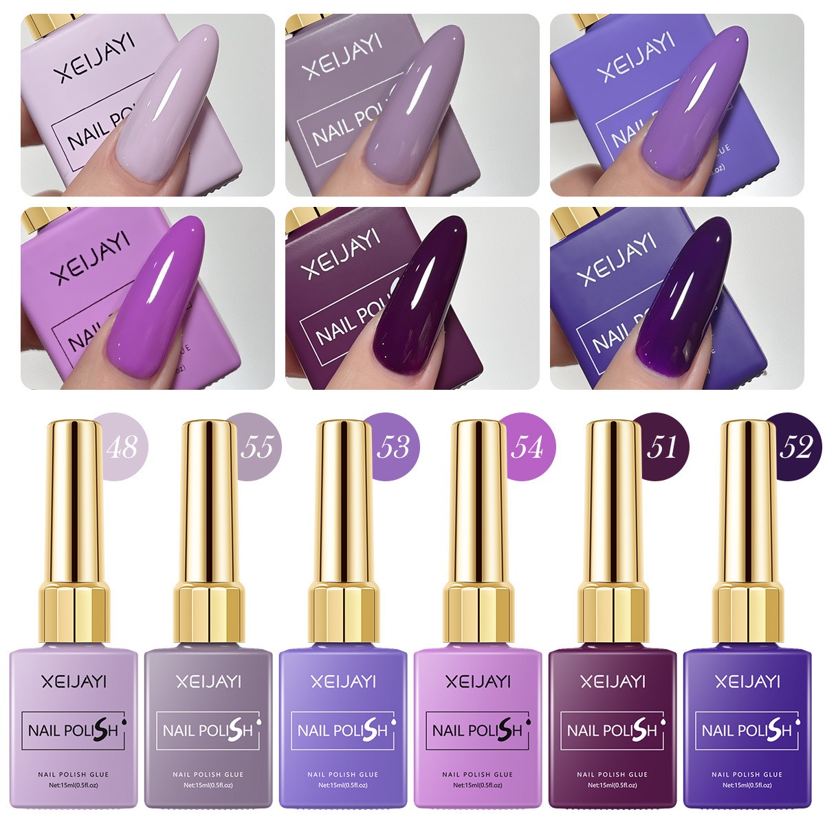 6 STKS/SET 15 ml Gel Nagellak  - Resin Art Purple recensie en prijs