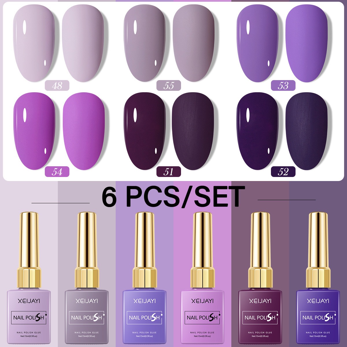 6 STKS/SET 15 ml Gel Nagellak  - Resin Art Purple recensie en prijs
