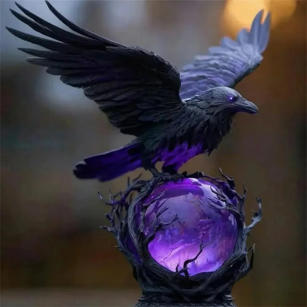Gotische Raaf LED-lamp Sculptu - Resin Art Purple recensie en prijs