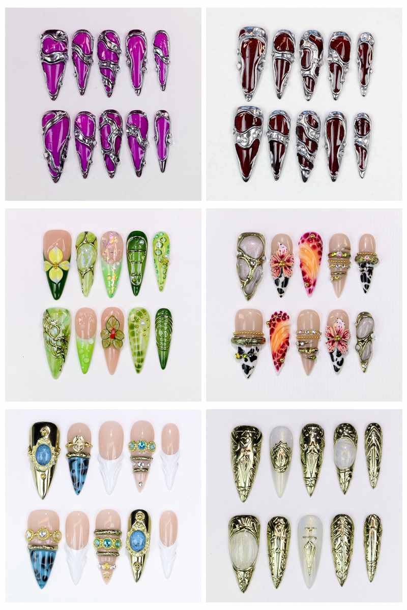 10 stuks lange stiletto opzetn - Resin Art Purple recensie en prijs