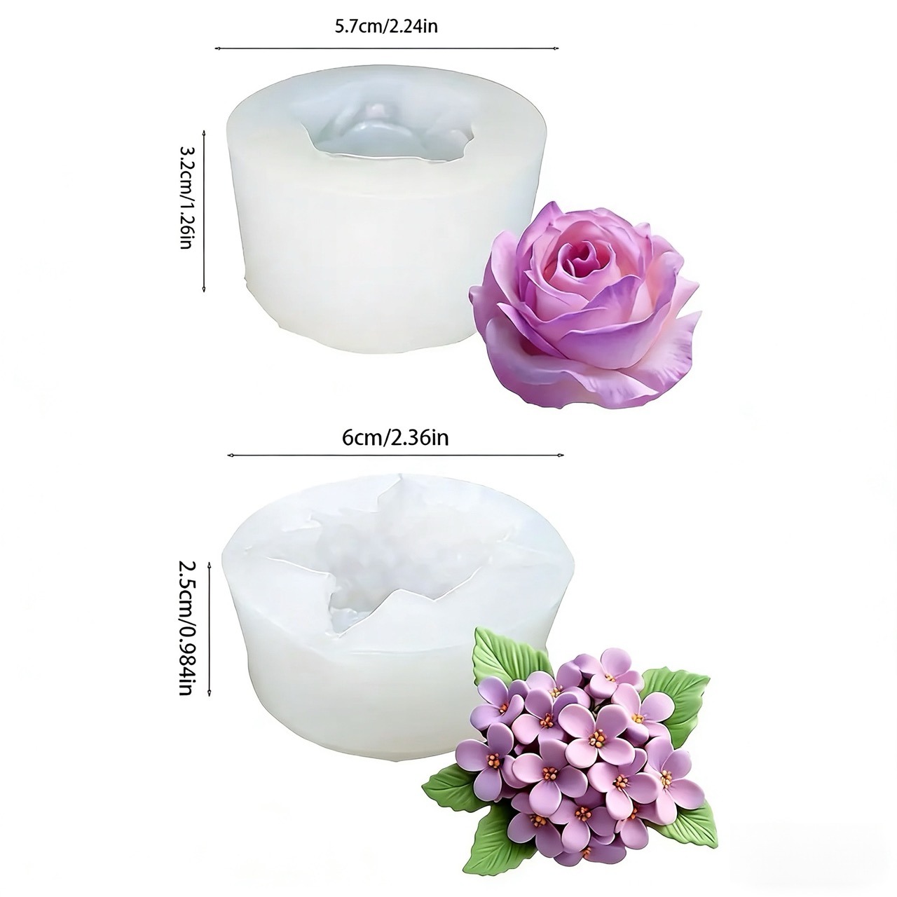 2-delige 3D Rose Lilac Flower  - Resin Art For Wedding Gift recensie en prijs